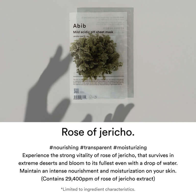 Abib Mild Acidic pH Sheet Mask Jericho Rose 30ml Korean Skincare Canada