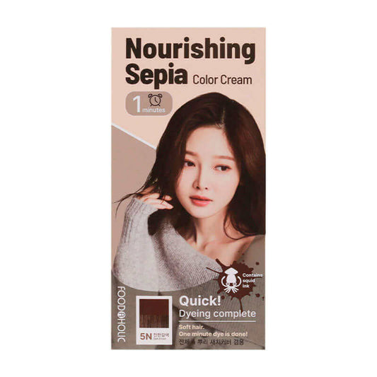 Foodaholic Nourishing Sepia Color Cream 1min 5N Dark Brown 60g Korean Skincare Canada