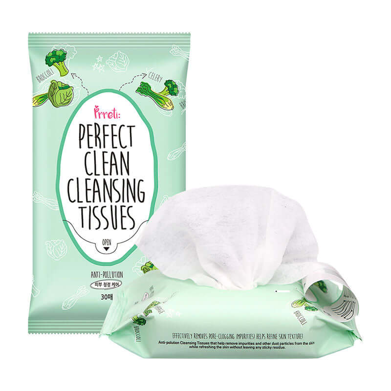 PRRETI Perfect Clean Daily Cleansing Tissues 30pcs Buy Korean Skincare in Canada