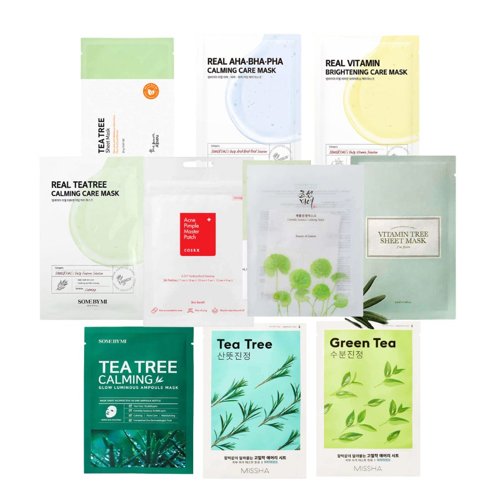 Top Korean Sheet Masks For Acne - Prone Skin - Set of 10 Korean Skincare