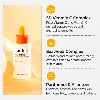 Torriden Cellmazing Vita C Brightening Ampoule 30ml Buy Korean Skincare in Canada