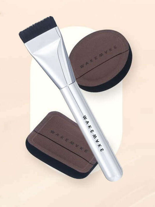 WAKEMAKE Spatula Wide Foundation Brush Puff Duo Set Korean Skincare Canada